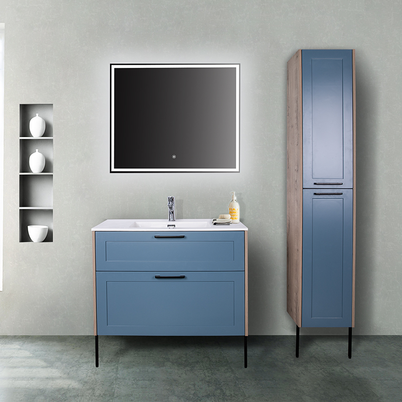 China Modern Floor Mounted Bathroom Cabinet With Resin Basin ...